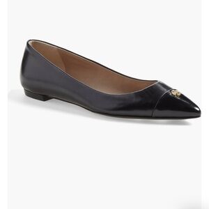 Tory burch 'Fairford' Leather Pointy Toe Flat (Women)